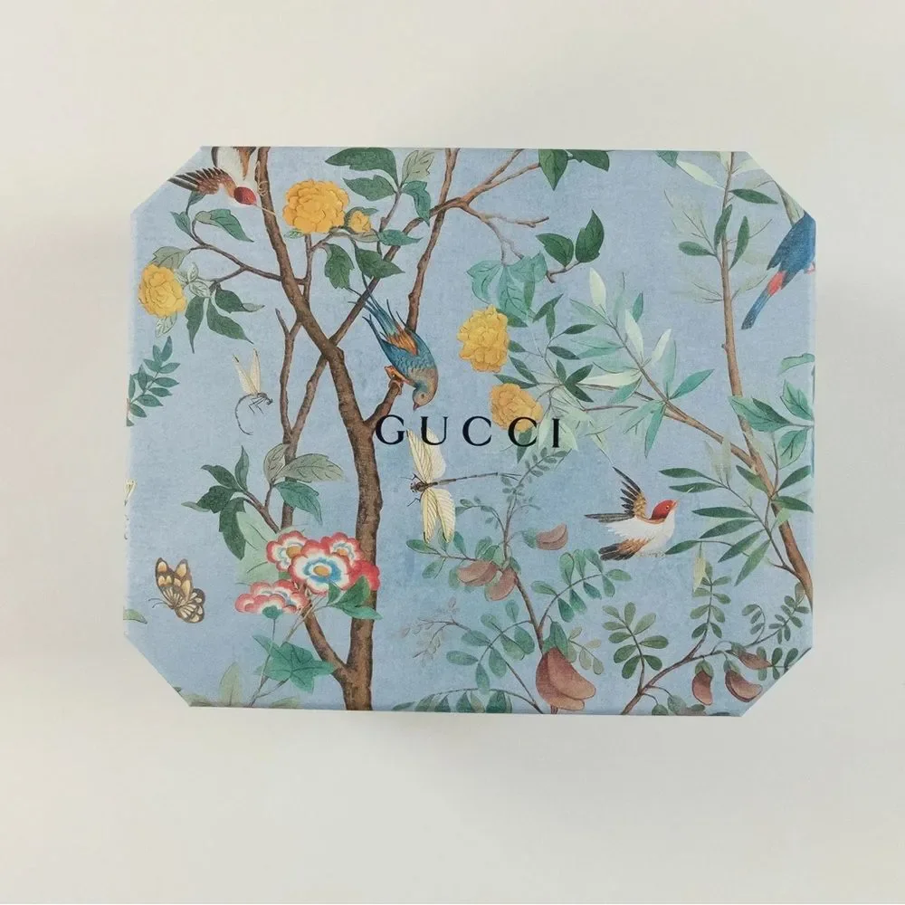 New  with box GUCCI blue Tian bird flower & nature print card envelope set